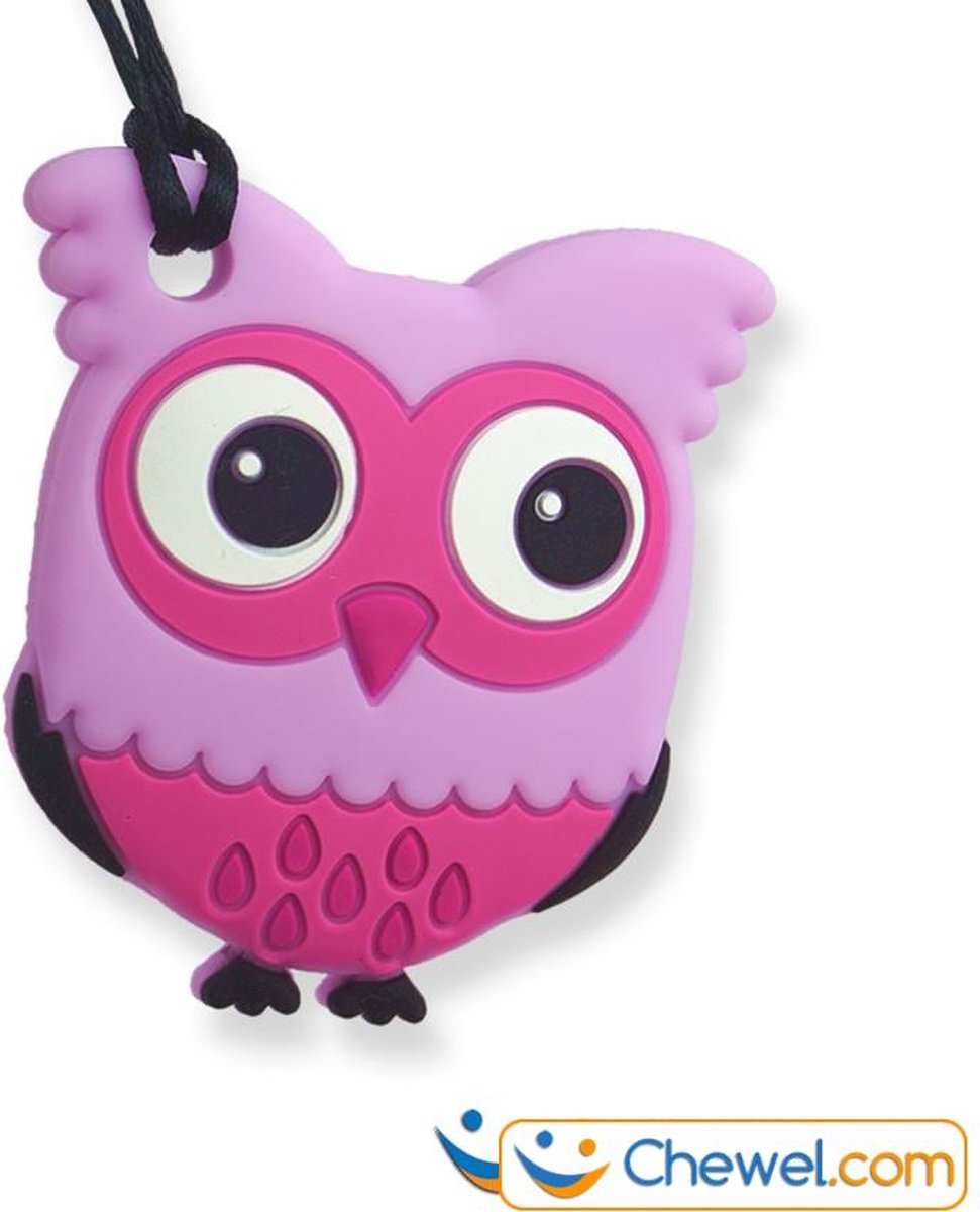 Bijtketting | Uil | Uiltje Diverse kleuren - Roze